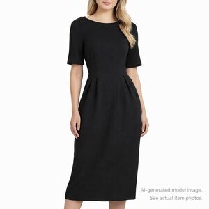 ASOS Black Textured Midi Dress